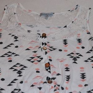 Charlotte Russe Tribal Pattern Crop Top With Tie